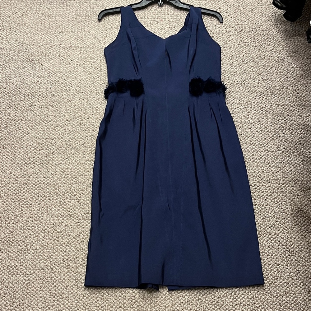 **HOST PICK** Elegant Navy Blue 100% Silk Sleeveless Cocktail Dress